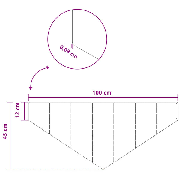 Nurmireunus 4 kpl 100 x 45 cm Teräs Hopea