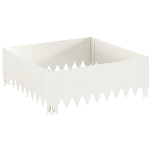 Nurmireunus 4 kpl 60 x 60 x 20 cm Teräs valkoinen
