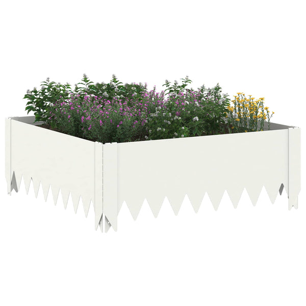 Nurmireunus 4 kpl 60 x 60 x 20 cm Teräs valkoinen