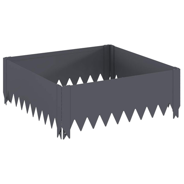 Nurmireunus 4 kpl 60 x 60 x 20 cm Teräs Antrasiitti