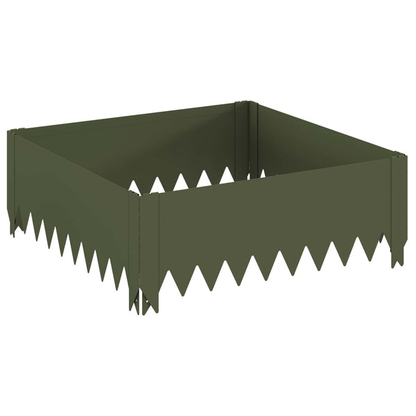 Nurmireunus 4 kpl 60 x 60 x 20 cm Teräs Oliivinvihreä