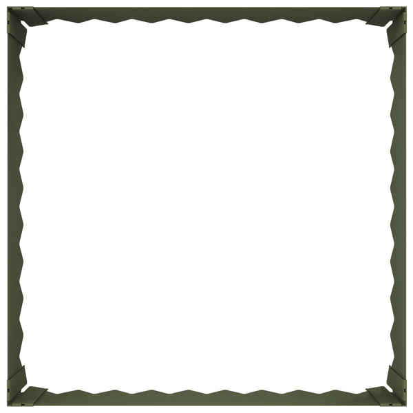 Nurmireunus 4 kpl 60 x 60 x 20 cm Teräs Oliivinvihreä