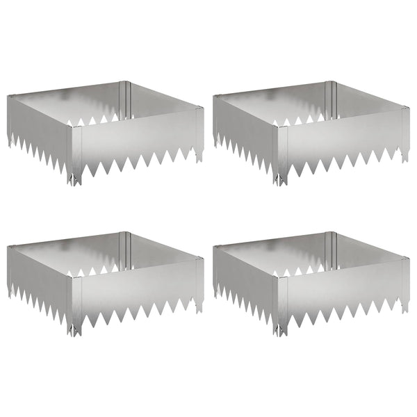 Nurmireunus 4 kpl 60 x 60 x 20 cm Teräs Hopea