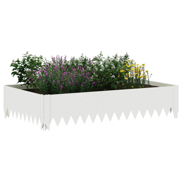 Nurmireunus 4 kpl 100 x 60 x 20 cm Teräs valkoinen