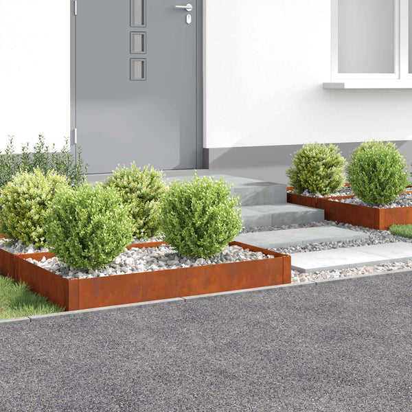 Nurmireunus 4 kpl 100 x 60 x 20 cm Teräs Ruosteinen
