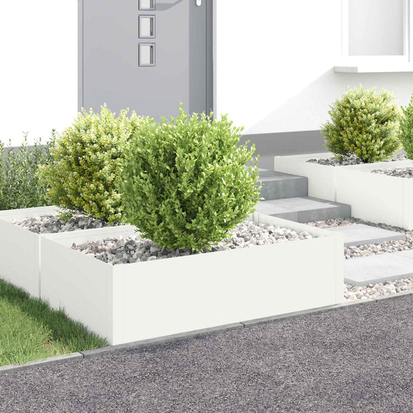 Nurmireunus 4 kpl 100 x 60 x 35 cm Teräs valkoinen