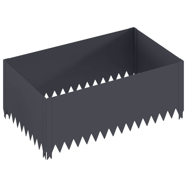 Nurmireunus 4 kpl 100 x 60 x 35 cm Teräs Antrasiitti