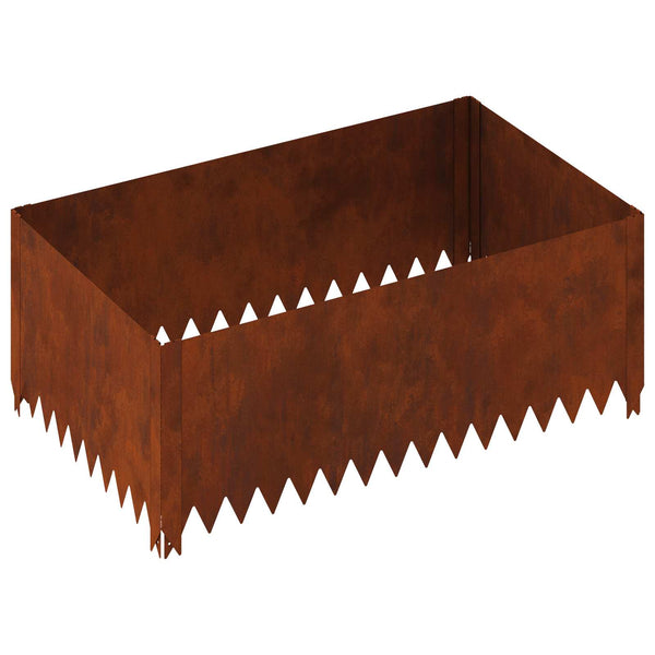 Nurmireunus 4 kpl 100 x 60 x 35 cm Teräs Ruosteinen