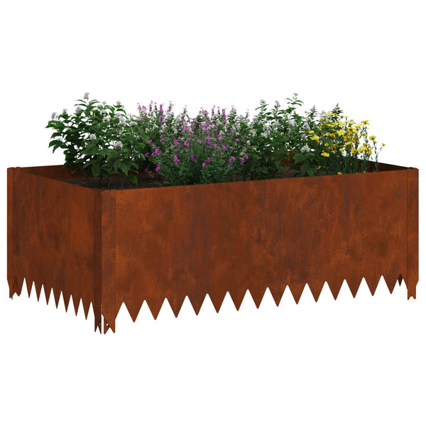 Nurmireunus 4 kpl 100 x 60 x 35 cm Teräs Ruosteinen