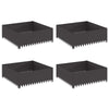 Nurmireunus 4 kpl 100 x 100 x 35 cm Teräs Musta
