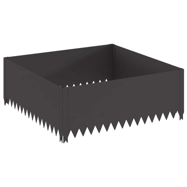 Nurmireunus 4 kpl 100 x 100 x 35 cm Teräs Musta