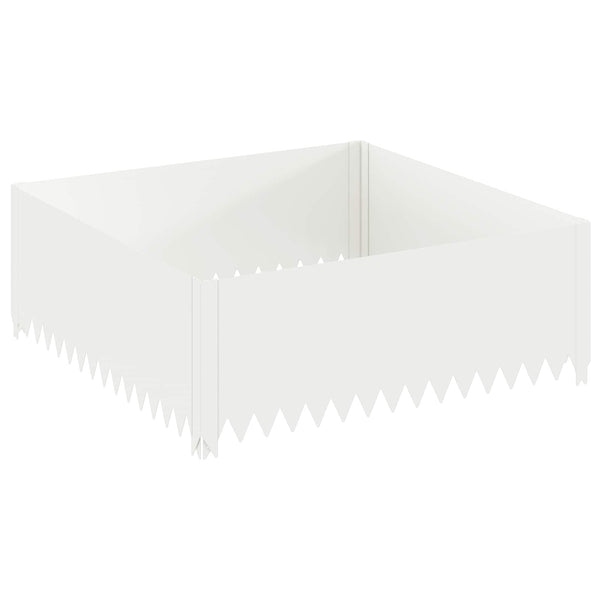 Nurmireunus 4 kpl 100 x 100 x 35 cm Teräs valkoinen