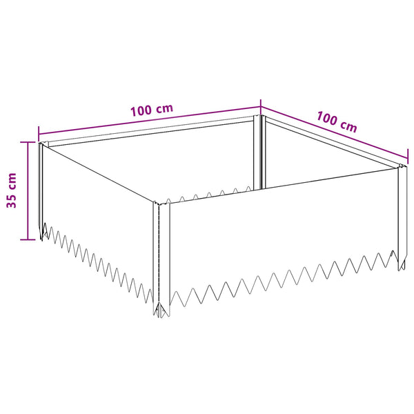 Nurmireunus 100 x 100 x 35 cm Teräs Antrasiitti