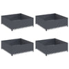 Nurmireunus 4 kpl 100 x 100 x 35 cm Teräs Antrasiitti