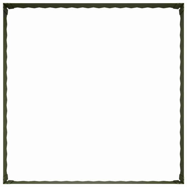 Nurmireunus 4 kpl 100 x 100 x 35 cm Teräs Oliivinvihreä