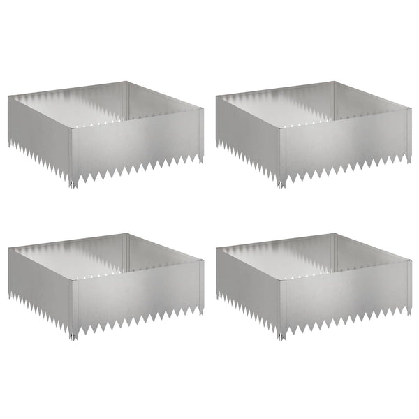Nurmireunus 4 kpl 100 x 100 x 35 cm Teräs Hopea
