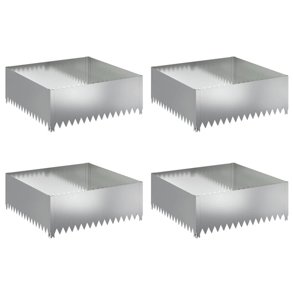 Nurmireunus 4 kpl 100 x 100 x 35 cm Teräs Hopea