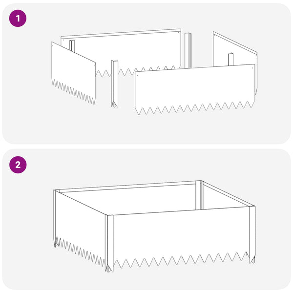 Nurmireunus 100 x 100 x 35 cm Teräs Ruosteinen