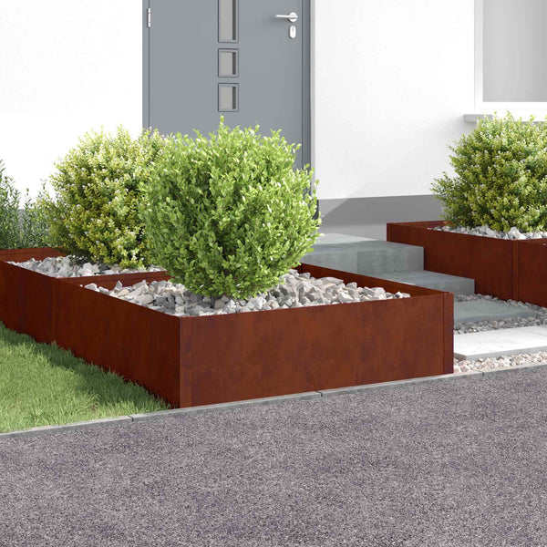 Nurmireunus 4 kpl 100 x 100 x 35 cm Teräs Ruosteinen