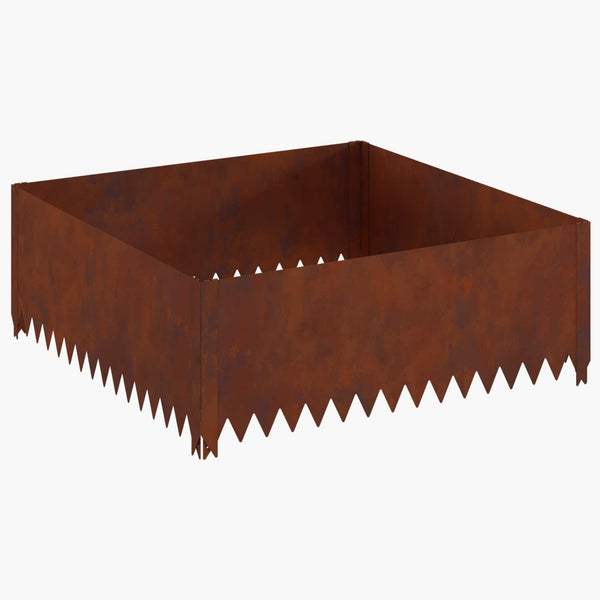 Nurmireunus 4 kpl 100 x 100 x 35 cm Teräs Ruosteinen