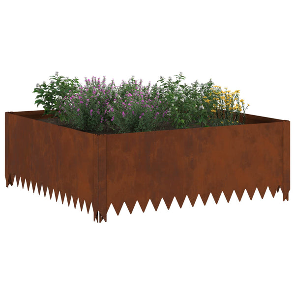 Nurmireunus 4 kpl 100 x 100 x 35 cm Teräs Ruosteinen