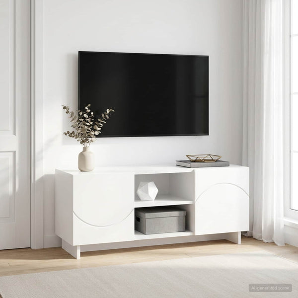 TV-teline 90 x 34.5 x 40 cm valkoinen Tekninen puu