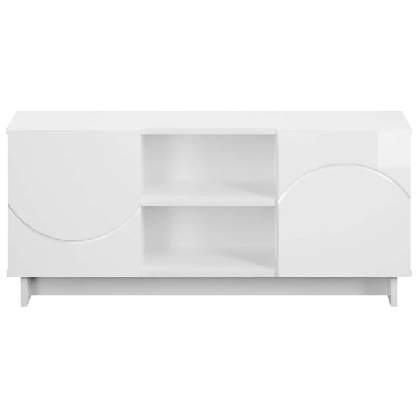 TV-teline 90 x 34.5 x 40 cm Korkeakiiltoinen valkoinen