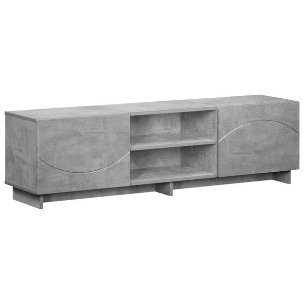 TV-teline 140 x 34.5 x 40 cm Betoninharmaa Tekninen puu