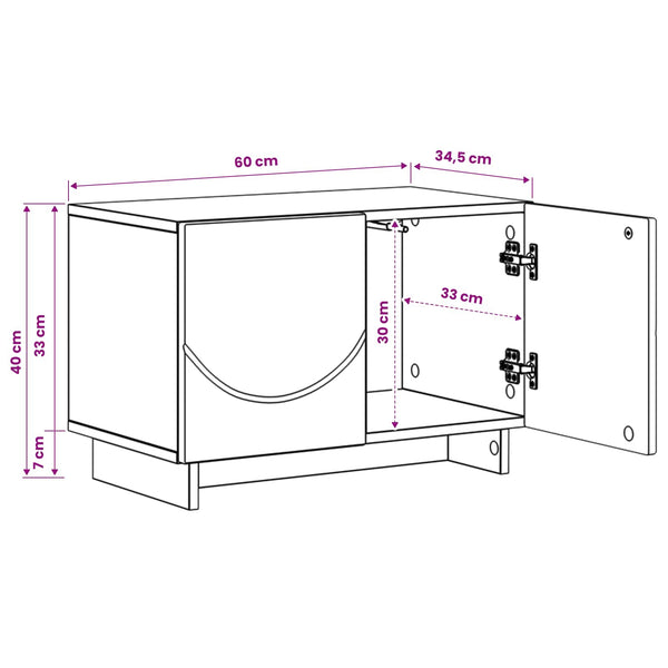 TV-taso 60 x 34.5 x 40 cm Artisaanitammi Tekninen puu