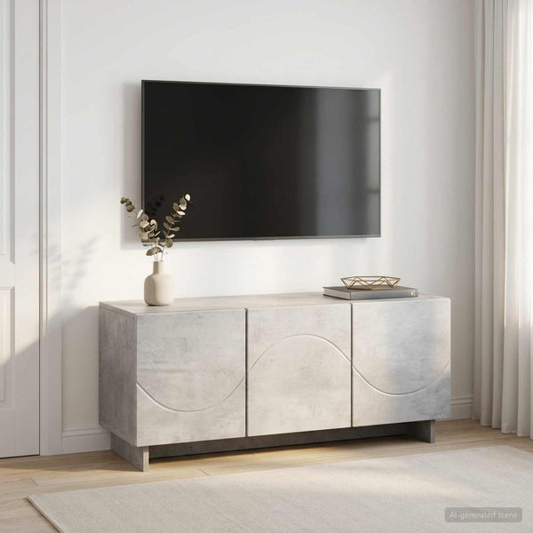 TV-taso 90 x 34.5 x 40 cm Betoninharmaa Tekninen puu