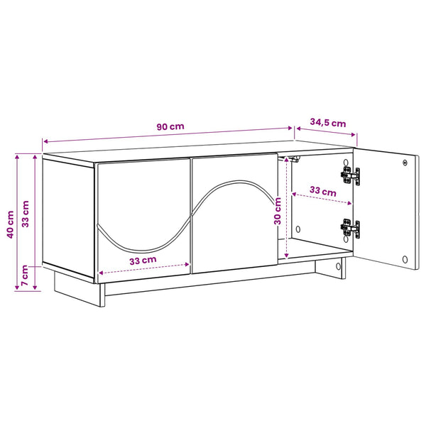 TV-taso 90 x 34.5 x 40 cm Savutammi Tekninen puu