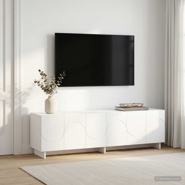 TV-taso 140 x 34,5 x 40 cm valkoinen Tekninen puu