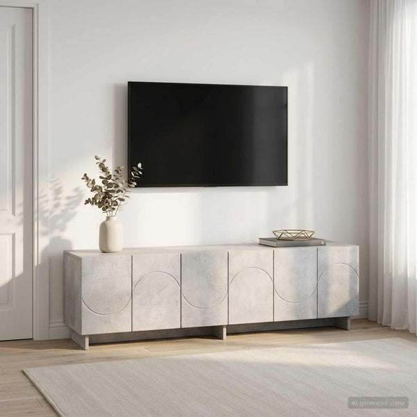 TV-taso 140 x 34,5 x 40 cm Betoninharmaa Tekninen puu