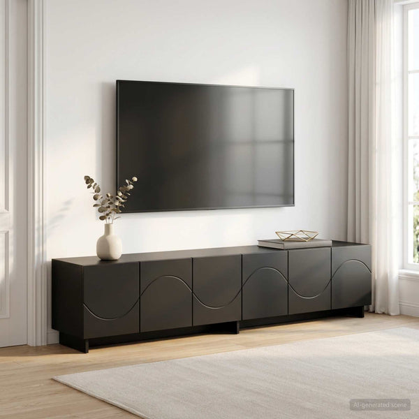 TV-taso 180 x 34,5 x 40 cm Musta Tekninen puu