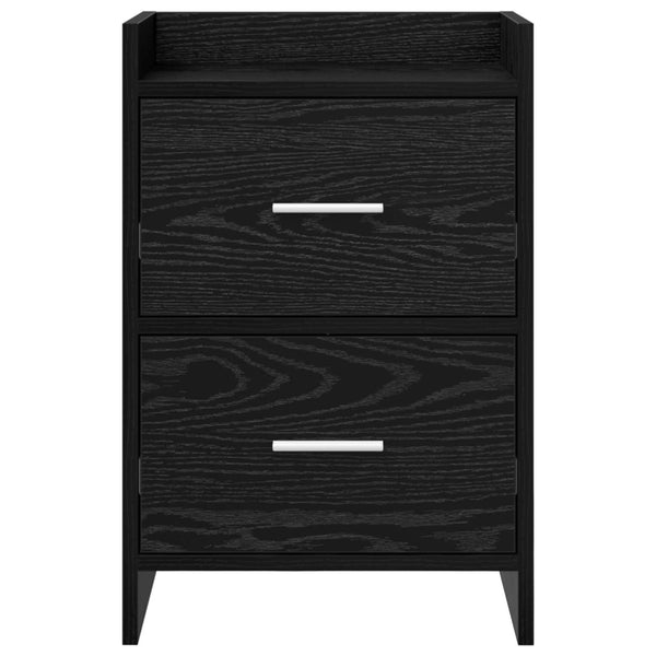 Yöpöydät 2 kpl Musta tammi 40 x 30 x 60 cm Tekninen puu