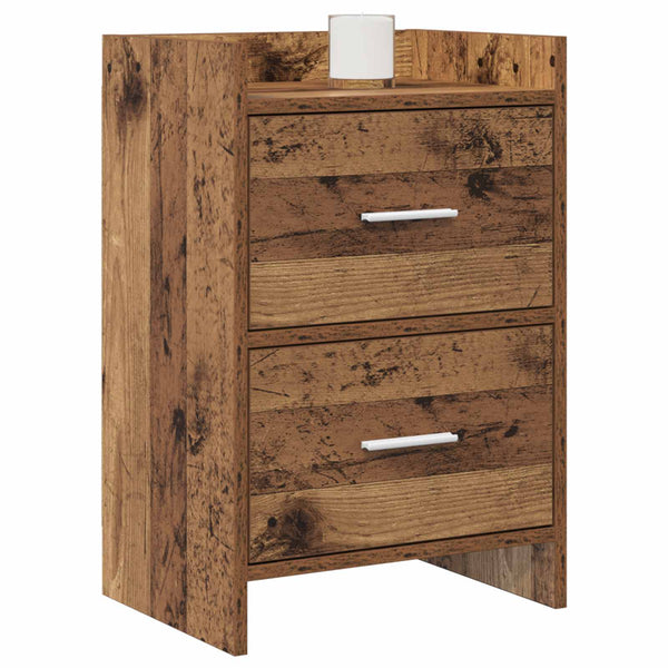 Yöpöydät 2 kpl Vanha puu 40 x 30 x 60 cm Tekninen puu