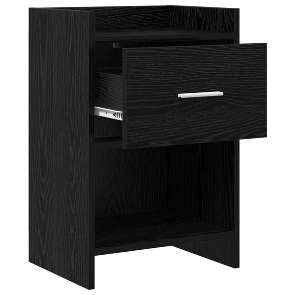 Yöpöydät 2 kpl Musta tammi 40 x 30 x 60 cm Tekninen puu