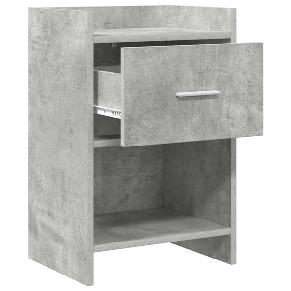 Yöpöydät 2 kpl Betoninharmaa 40 x 30 x 60 cm Tekninen puu