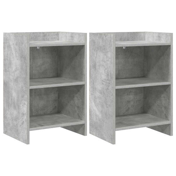Yöpöydät 2 kpl Betoninharmaa 40 x 30 x 60 cm Tekninen puu