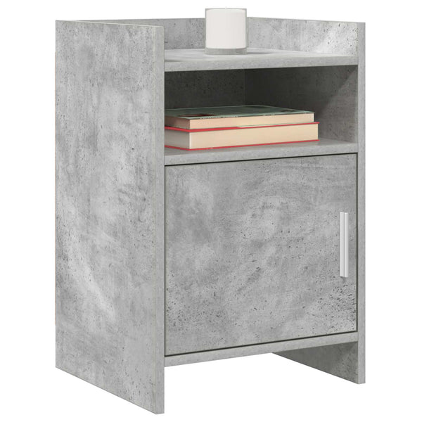Yöpöydät 2 kpl Betoninharmaa 40 x 36 x 60 cm Tekninen puu
