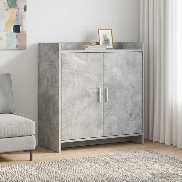 Sivupöytä Betoninharmaa 72 x 36 x 80 cm Tekninen puu