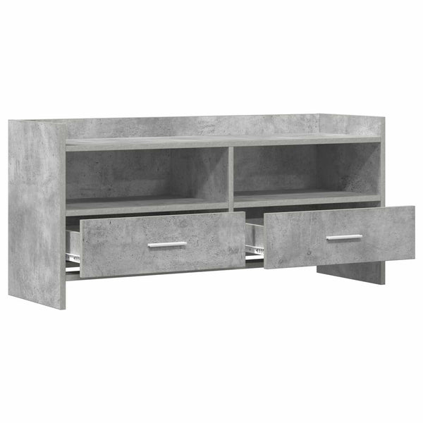 TV-kaappi 100 x 33 x 47 cm Betoninharmaa Tekninen puu