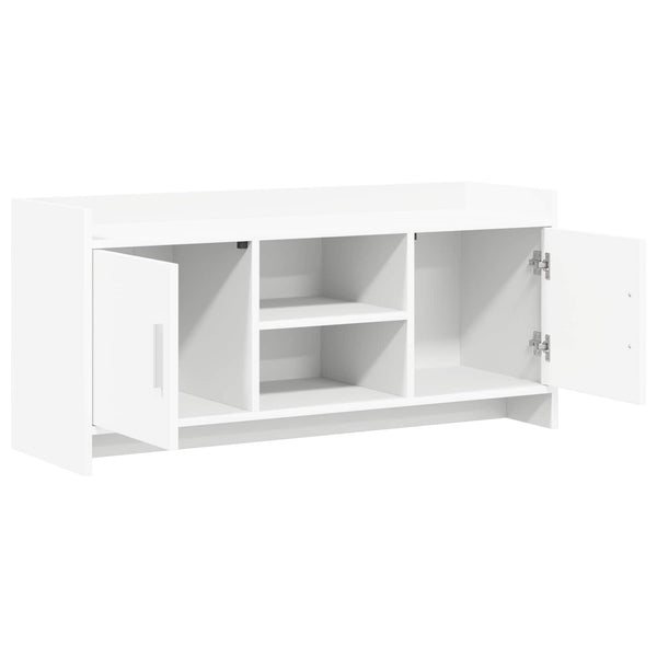 TV-kaappi 102 x 33 x 47 cm valkoinen Tekninen puu