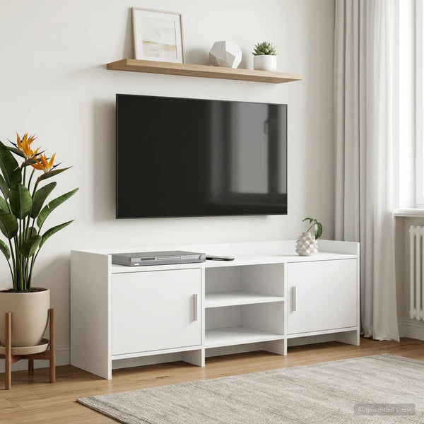 TV-kaappi 130 x 33 x 47 cm valkoinen Tekninen puu