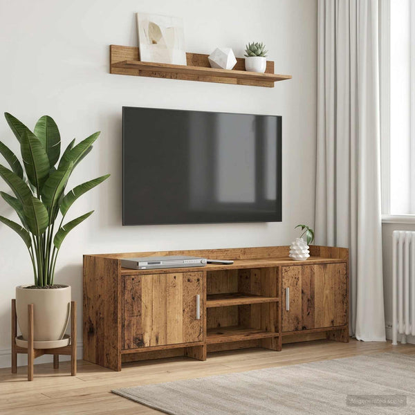 TV-kaappi 130 x 33 x 47 cm Vanha puu Tekninen puu