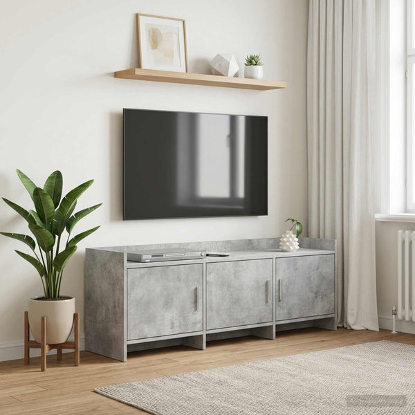 TV-kaappi 130 x 33 x 47 cm Betoninharmaa Tekninen puu