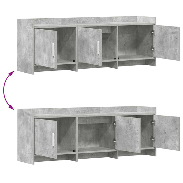 TV-kaappi 130 x 33 x 47 cm Betoninharmaa Tekninen puu
