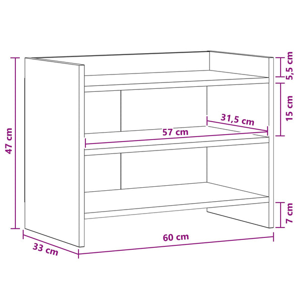 TV-kaappi 60 x 33 x 47 cm Musta tammi Tekninen puu