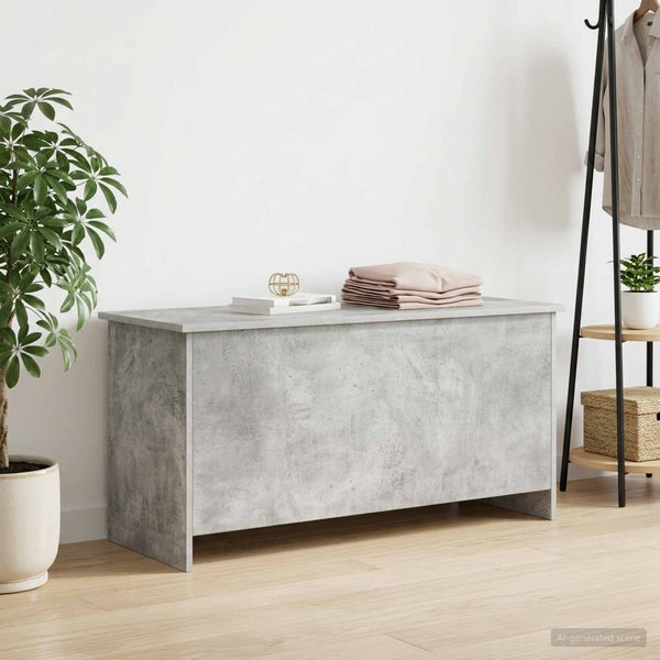 Säilytysarkku Betoninharmaa 100 x 40 x 50 cm Tekninen puu