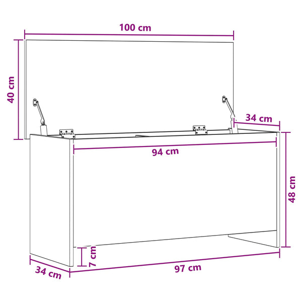 Säilytysarkku Savutammi 100 x 40 x 50 cm Tekninen puu